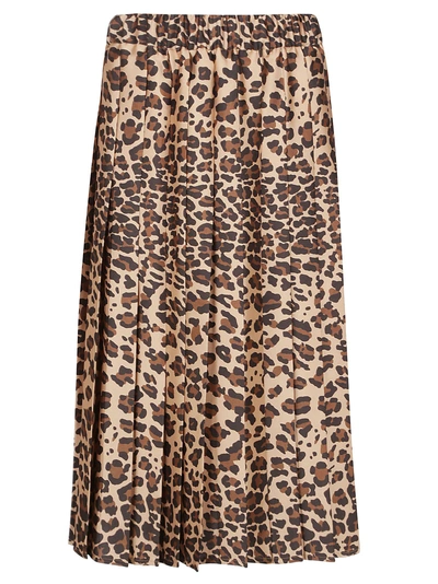 Shop P.a.r.o.s.h Leopard Print Skirt In Multicolor