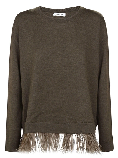 Shop P.a.r.o.s.h Feather Hem Sweater In Brown