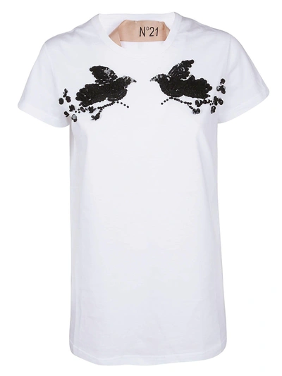 Shop N°21 Embellished T-shirt In White