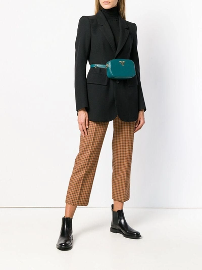 Shop Prada Saffiano Leather Belt Bag In Green