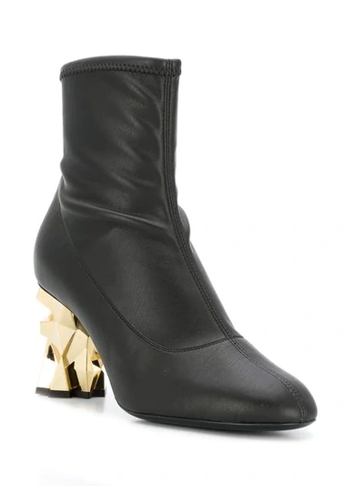 gold heel ankle boots