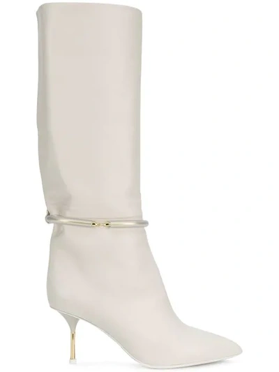 Shop Jil Sander Pointed Toe Boots - White