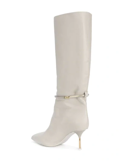 Shop Jil Sander Pointed Toe Boots - White