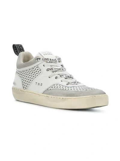 Shop Leather Crown Iconic Hi-top Sneakers - White
