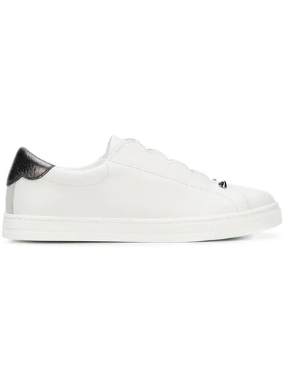 Shop Fendi Logo Low-top Sneakers In White