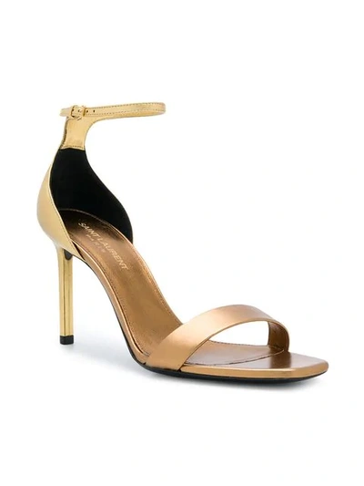 Shop Saint Laurent Metallic Sandals