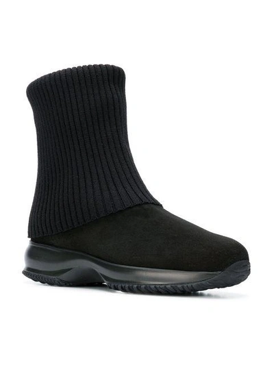 Hogan Black Interactive Boots In Black
