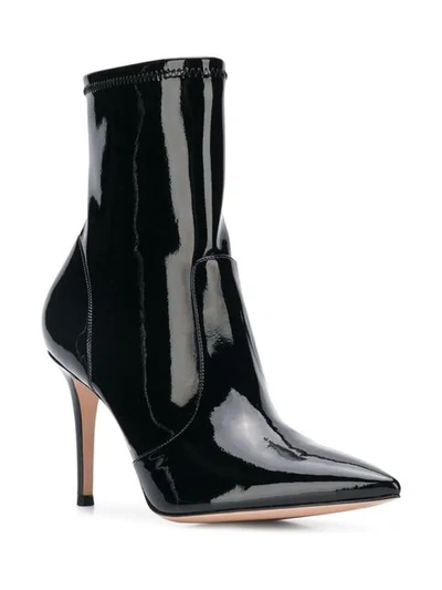 Shop Gianvito Rossi Pointed Toe Ankle Boots In Black