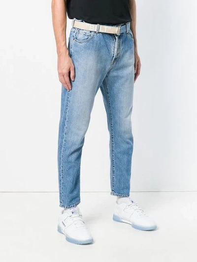Shop Off-white Belted Straight-leg Jeans In Blue
