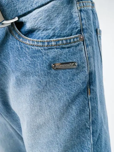 Shop Off-white Belted Straight-leg Jeans In Blue