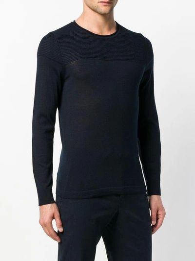Shop Cenere Gb Knitted Detail Sweater - Blue