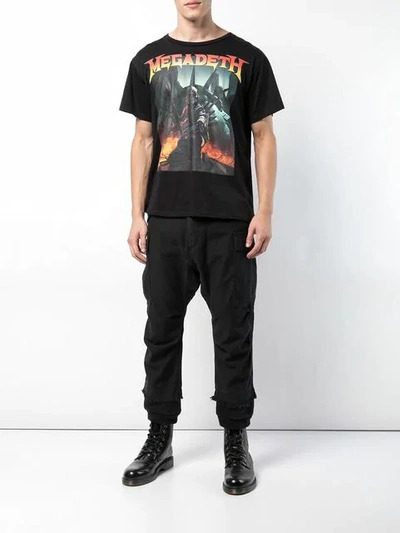 Shop R13 Distressed Cargo Trousers - Black
