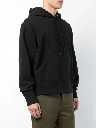 Shop Gosha Rubchinskiy Logo Embroidered Hoodie - Black