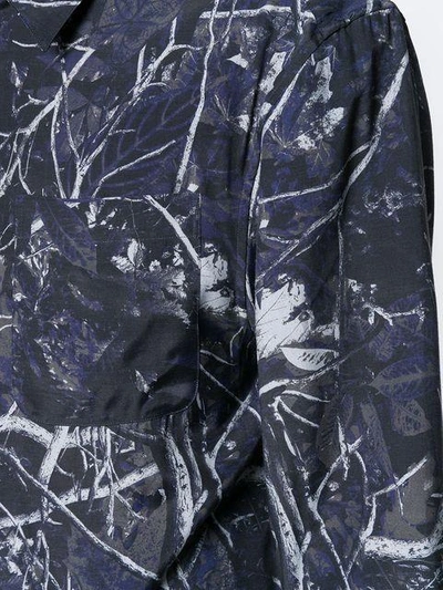 Shop Lanvin Foliage Print Shirt In 241 Ink Blue