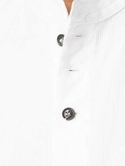 Shop Wales Bonner Textured Mandarin Collar Shirt - White