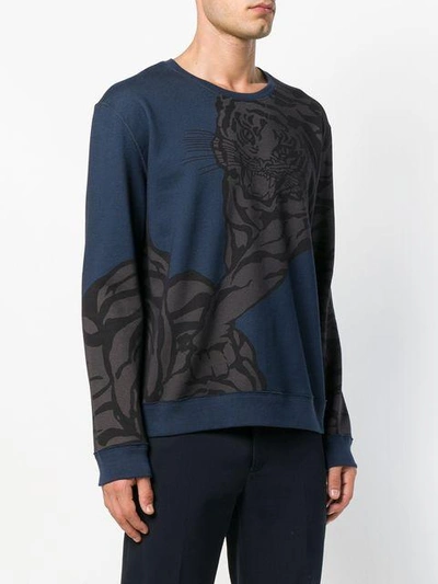 Shop Valentino Tiger Print Sweatshirt In Blue
