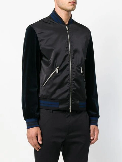 Shop Valentino Tiger Embroidered Bomber Jacket - Black