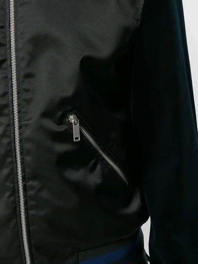 Shop Valentino Tiger Embroidered Bomber Jacket - Black