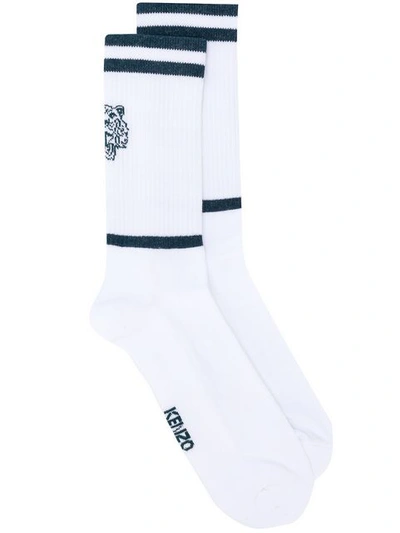 Shop Kenzo Tiger Socks In White