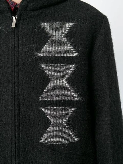 Shop Saint Laurent Embroidered Fringed Hoodie In Black