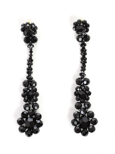 Shop Simone Rocha Beaded Drop Earrings In Jet