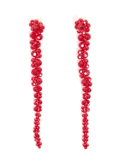 Shop Simone Rocha Stud Drop Earrings In Red