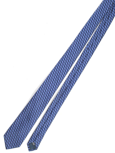 Shop Lanvin Geometric Print Tie In Navy