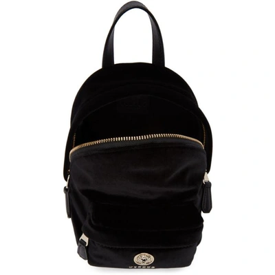 Shop Versus Black Small Lion Velvet Backpack In F463h Black