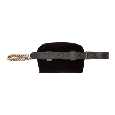 Shop Charlotte Olympia Black Velvet Purrefect Belt Bag In 8012 Black