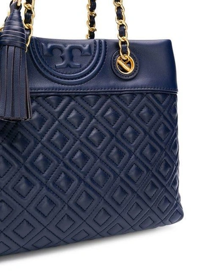 Shop Tory Burch Fleming Small Tote In Blue