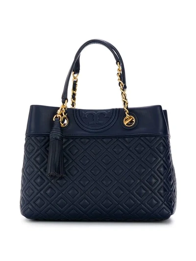 Shop Tory Burch Fleming Small Tote In Blue