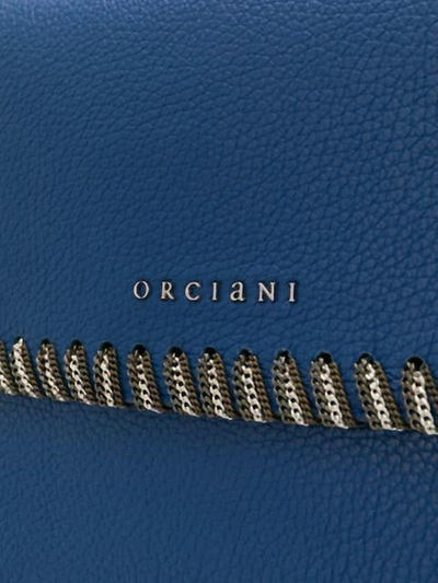 Shop Orciani Chain Trim Tote In Blue