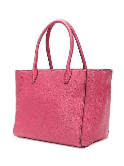 Shop Miu Miu Logo Plaque Tote Bag - Pink