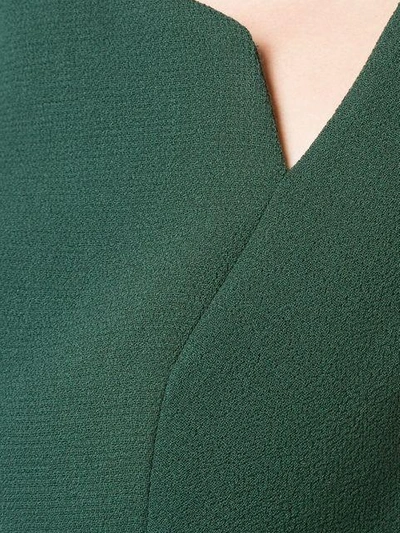 Shop Roland Mouret Fitted Ruffle Detail Dress - Green