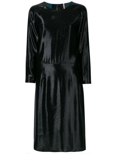 Shop Indress Draped Back Midi Dress In Black