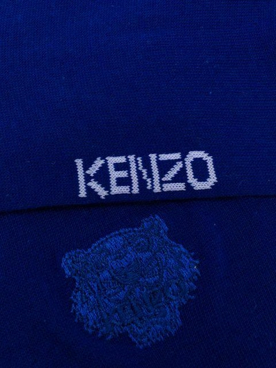 Shop Kenzo Embroidered Tiger Socks - Blue