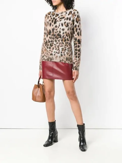 Shop Arma Leather Mini Skirt - Red