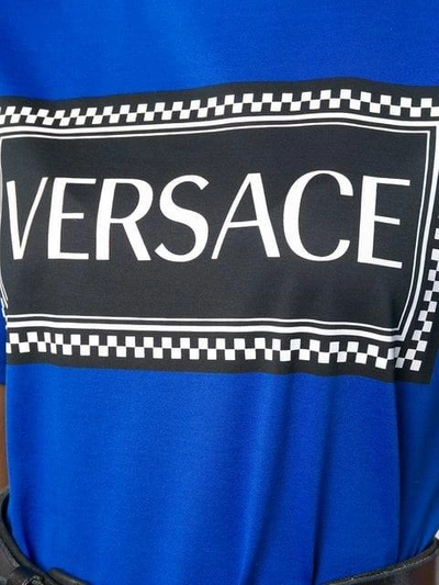 Shop Versace Logo Print T-shirt - Blue