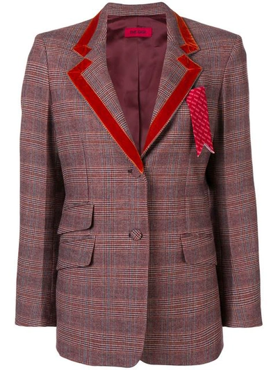 Shop The Gigi Checkered Blazer In Red