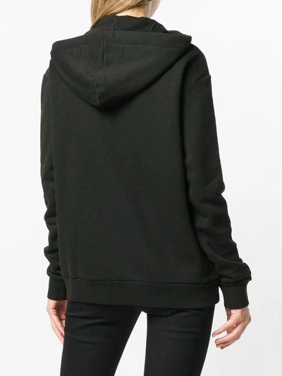 Shop Versace Jeans Logo Hooded Sweatshirt - Black