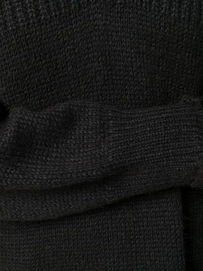 Shop Dondup Frayed Hem Oversized Sweater - Black