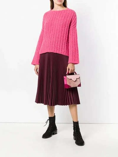 Shop Valentino Boat Neck Jumper In Pink