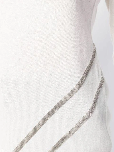 Shop Fabiana Filippi Stripe Detail Jumper - White