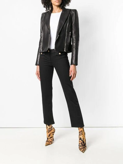 Shop Balmain Classic Straight-leg Jeans - Black