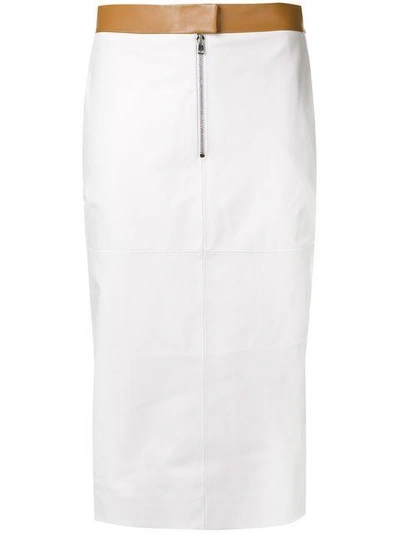 Shop Victoria Beckham Contrast Pencil Skirt In White