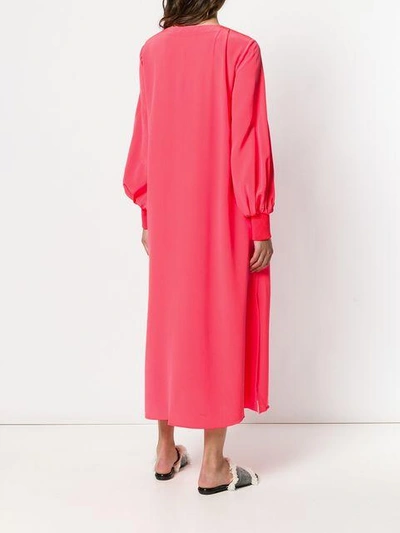 Shop Tibi Lace-up Detail Dress - Pink