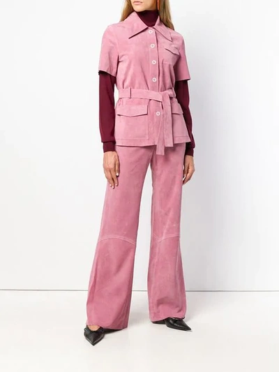 panelled flare trousers