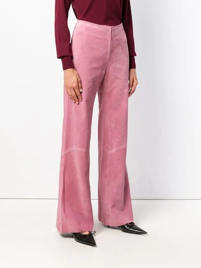 Shop Victoria Beckham Panelled Flare Trousers In Pink