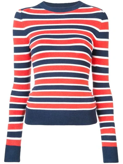 Shop Joostricot Striped Knit Jumper - Red