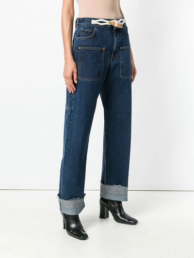 rope-detail slouched jeans
